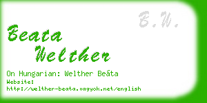 beata welther business card